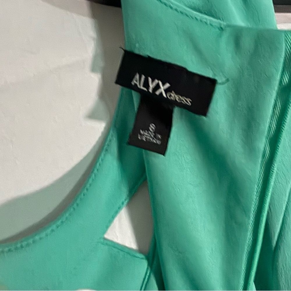 Alyx Teal Green Fit and Flare Dress Strappy Cutout Neckline Sleeveless Size 8 - Picture 6 of 6